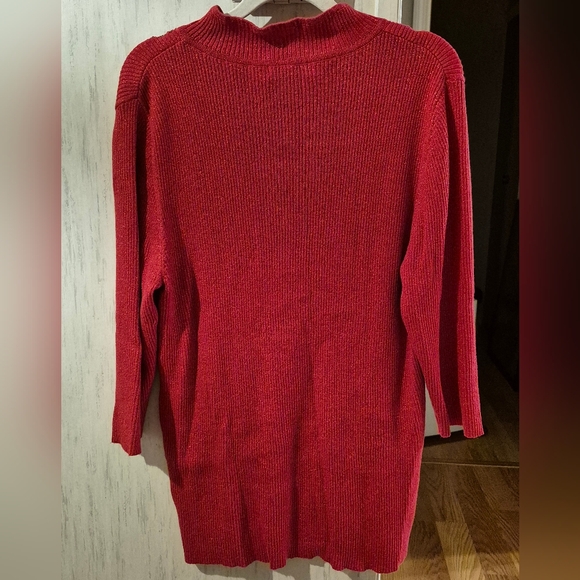 Lauren Michelle Red Embellished Sweater,  XL - Picture 2 of 3